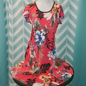Mode Gitane Summer Floral Red Dress Made Canada M